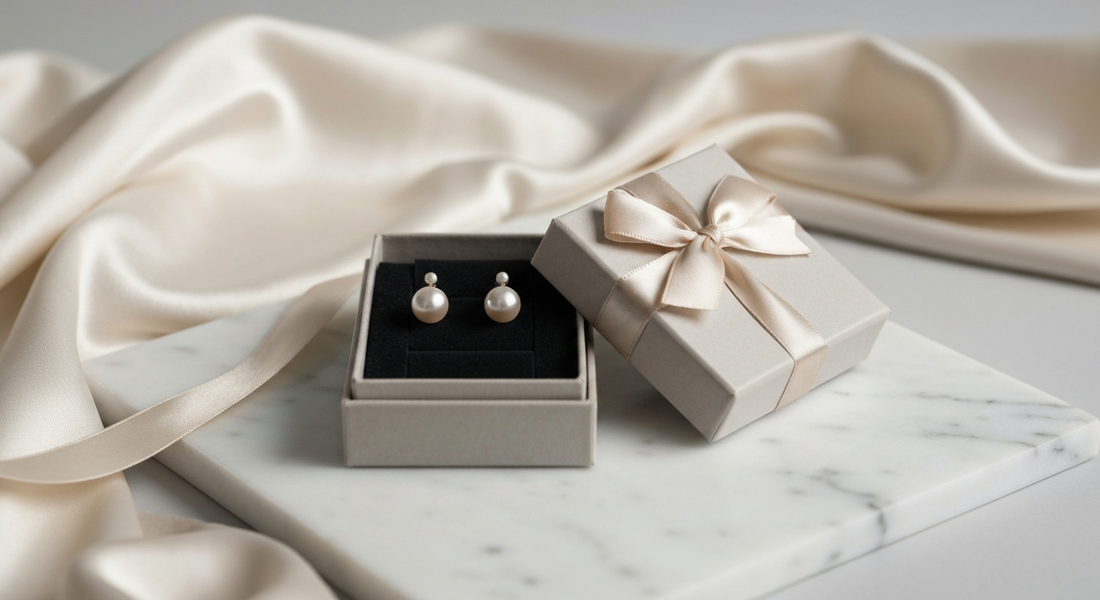 Pearl earrings in a luxury gift box — the perfect gift