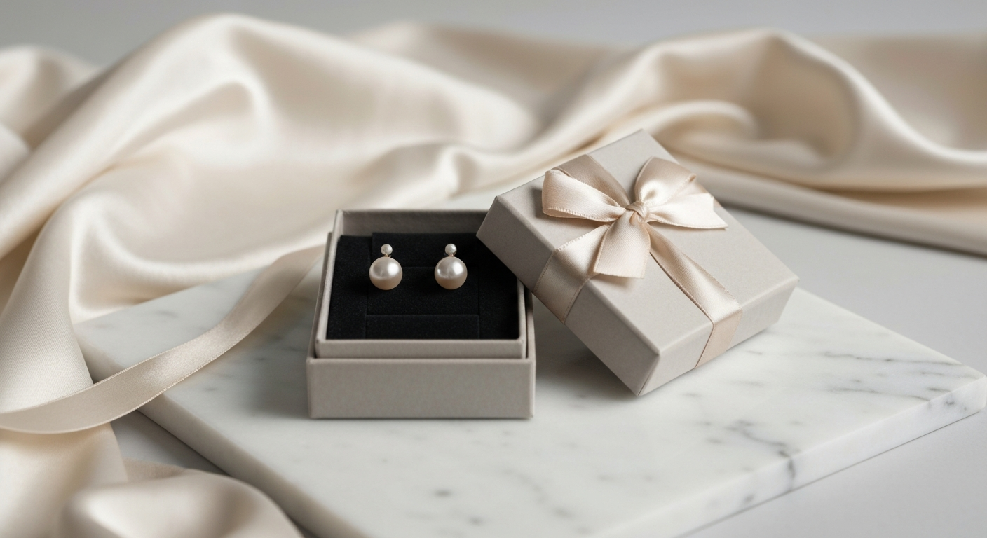 Pearl earrings in a luxury gift box — the perfect gift