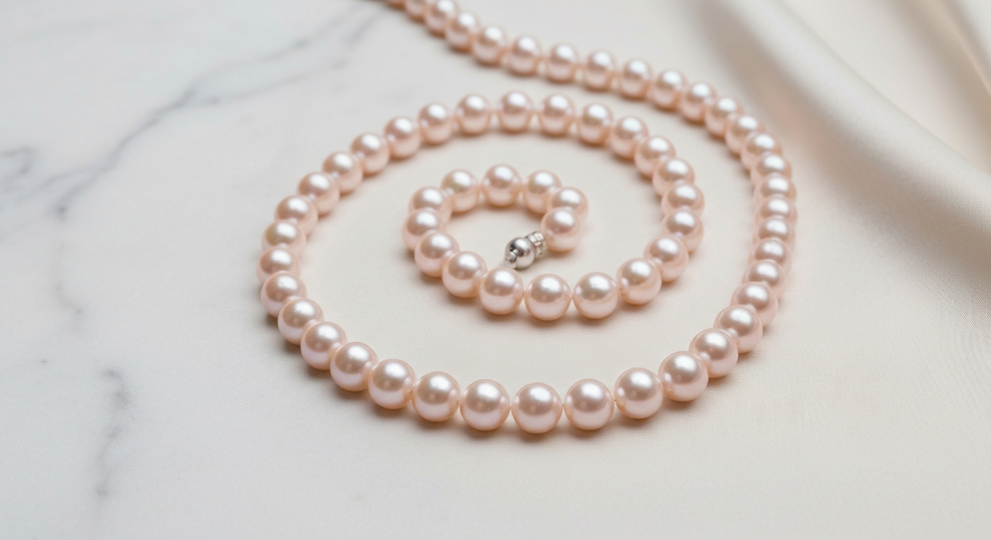 Classic Akoya pearl necklace with pink overtones — Pearls & Colors